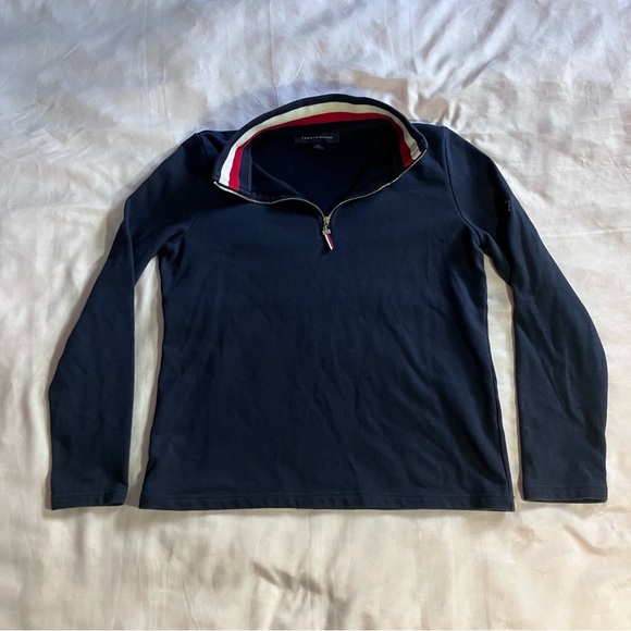 💜2FOR$17 Tommy Hilfiger Quarter-Zip Long Sleeve Shirt - Picture 2 of 11